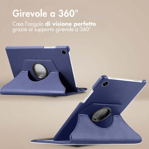 imoshion Cover Girevole a 360° Samsung Galaxy Tab A11 / A9 8.7 pollici - Blu scuro