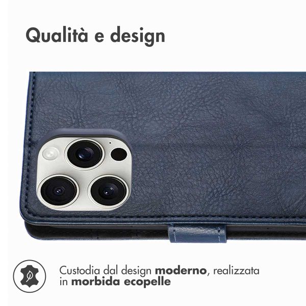 imoshion Cover a libro di Lusso Apple iPhone 16 Pro Max - Blu scuro