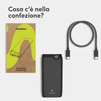 imoshion Powerbank da 20.000 mAh - Caricabatterie rapido da 22,5 W - USB-C / USB-A - Nero