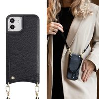 Selencia Cover per telefono Nova con cordino e portacarte Apple iPhone 12 (Pro) - Nero
