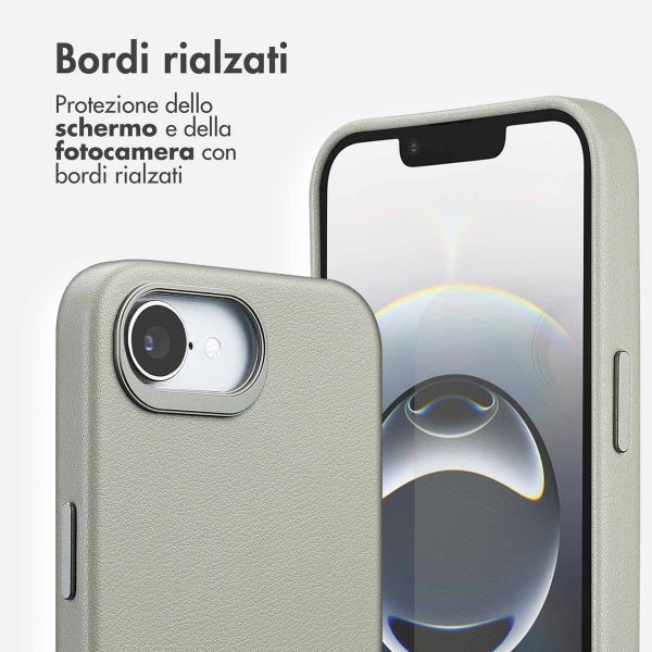 Accezz Cover in Pelle con MagSafe Apple iPhone 17e / 16e - Light Grey