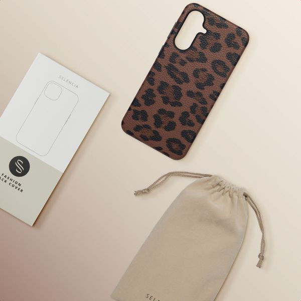 Selencia Cover Sabi Stampa pantera con MagSafe Samsung Galaxy A56 - Mocha Brown