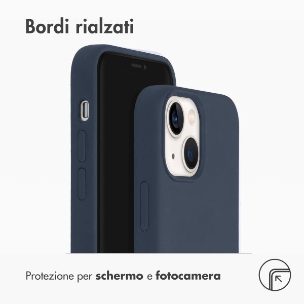 Accezz Cover in silicone liquido con MagSafe Apple iPhone 13 Mini - Blu scuro