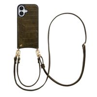 Selencia Cover per telefono Nova Croco con cordino e portacarte Apple iPhone 17 - Dark Olive