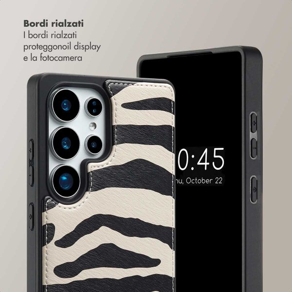 Selencia Cover per telefono Nova con cordino e portacarte Samsung Galaxy S25 Ultra - Zazzy Zebra