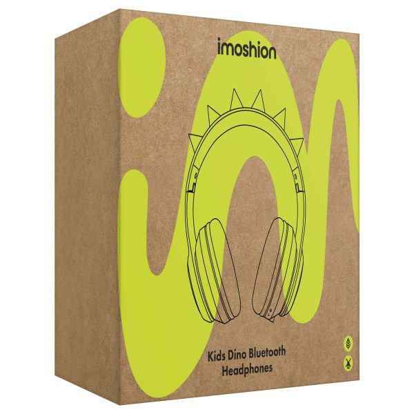 imoshion Cuffie wireless per bambini Dino LED Light - Limitatore di decibel - Con cavo AUX - Black / Red