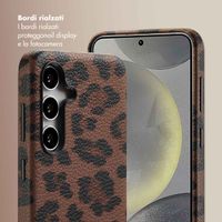 Selencia Cover Sabi Stampa pantera con MagSafe Samsung Galaxy S24 - Mocha Brown