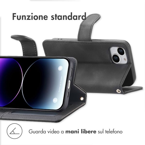imoshion Cover a libro con Cordino Apple iPhone 14 / 13 - Nero