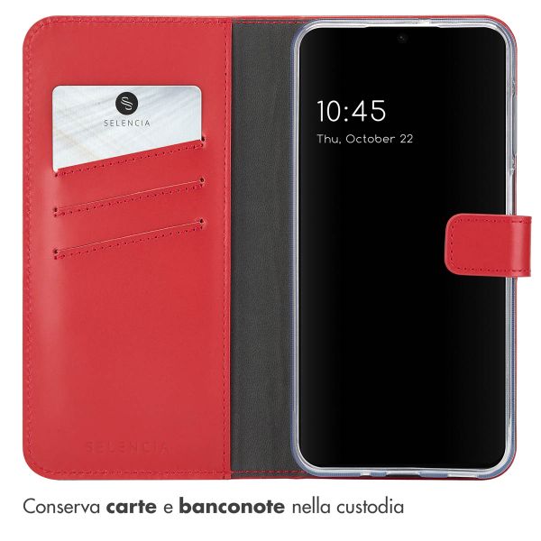 Selencia Cover a libro in vera pelle Samsung Galaxy A16 - Rosso