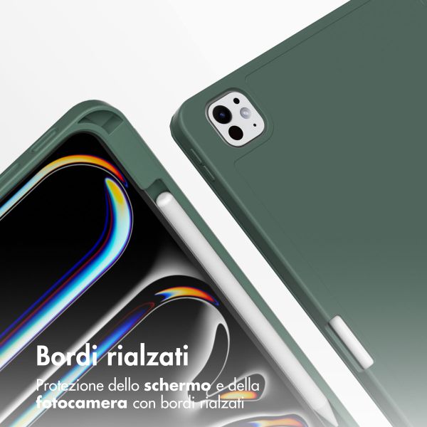 Accezz Cover a libro in silicone Smart Apple iPad Pro 11 (2025) M5 / (2024) M4 - Verde scuro