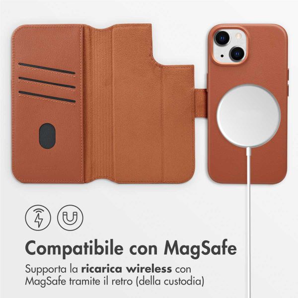 Accezz Cover in pelle 2 in 1 con MagSafe Apple iPhone 15 - Sienna Brown