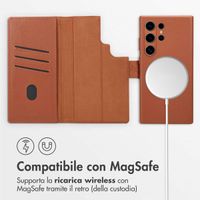 Accezz Cover in pelle 2 in 1 con MagSafe Samsung Galaxy S24 Ultra - Sienna Brown