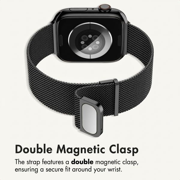 imoshion Milanees magnetisch bandje Apple Watch | 44/45/46/49 mm - Zwart