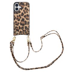 Selencia Cover per telefono Nova con cordino e portacarte Apple iPhone 16 - Leopard