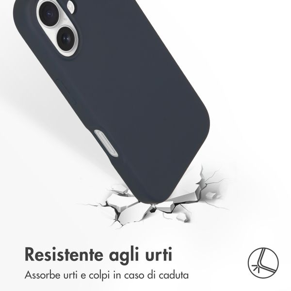 Accezz Cover in silicone liquido con MagSafe Apple iPhone 16 - Blu scuro
