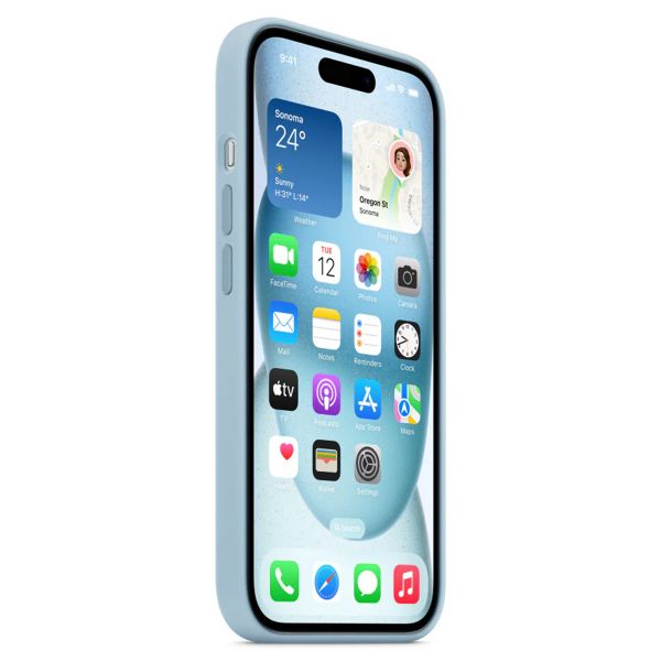 Apple Cover Posteriore in Silicone con MagSafe Apple iPhone 15 - Blu chiaro