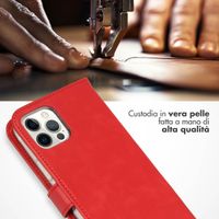 Selencia Cover a libro in vera pelle Apple iPhone 12 (Pro) - Rosso