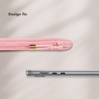 Selencia Cover per laptop in velluto a coste 15-16 pollici - Sleeve per laptop - Soft Blush
