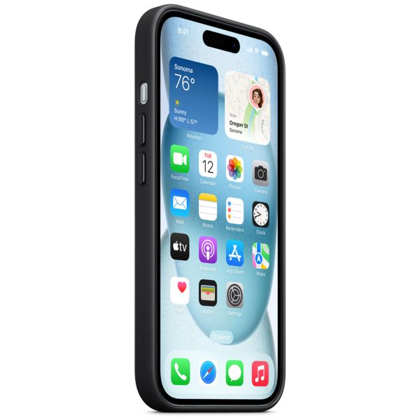 Apple Cover Posteriore FineWoven con MagSafe Apple iPhone 15 - Nero