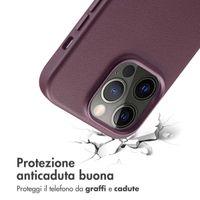 Accezz Cover in Pelle con MagSafe Apple iPhone 14 Pro - Heath Purple