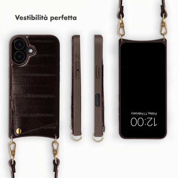 Selencia Nova cover posteriore in vera pelle con portacarte Apple iPhone 17 - Dark Chocolate