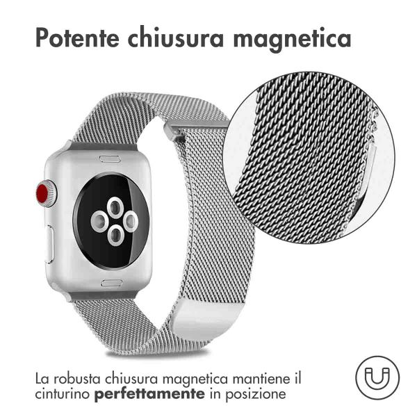 imoshion Cinturino milanese magnetico Apple Watch | 44/45/46/49 mm - Taglia S - Argento