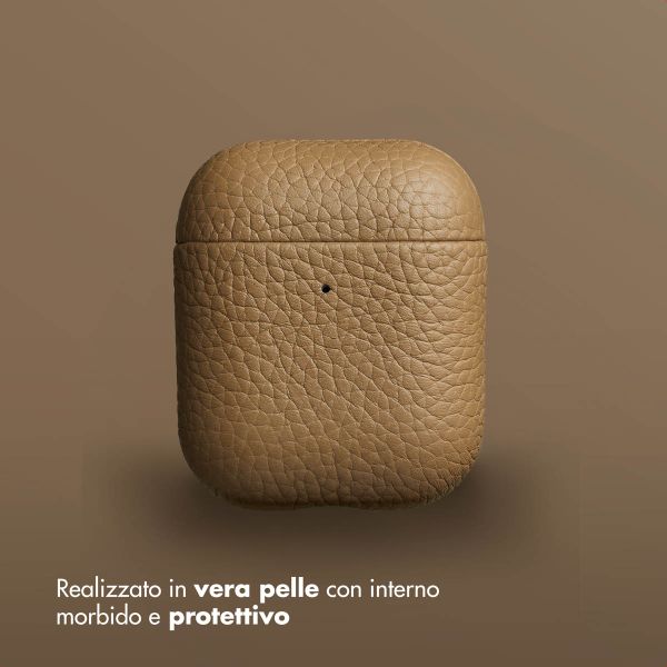Accezz Cover in vera pelle  Apple Airpods 1 / 2 - Taupe