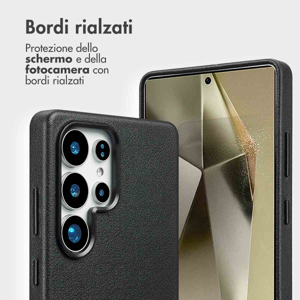 Accezz Cover in pelle 2 in 1 con MagSafe Samsung Galaxy S25 Ultra - Onyx Black