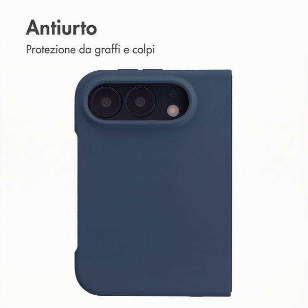 Accezz Cover in silicone liquido con MagSafe Apple iPhone Duo - Blu scuro
