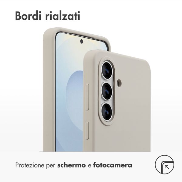 Accezz Cover in silicone liquido con MagSafe Samsung Galaxy S26 - Stone