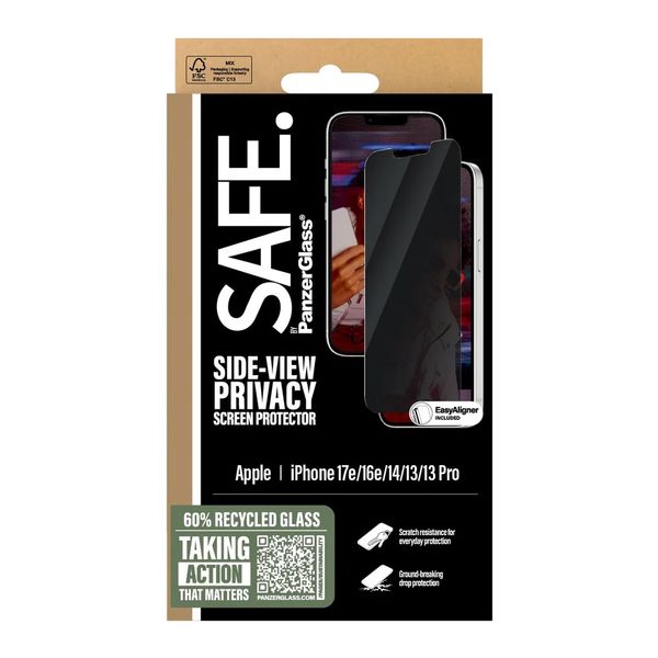SAFE by PanzerGlass Vetro temperato privacy Ultra Wide Fit con applicatore Apple iPhone 17e / 16e