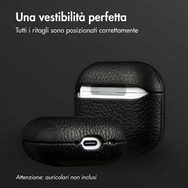 Accezz Cover in vera pelle  Apple Airpods 4 - Nero
