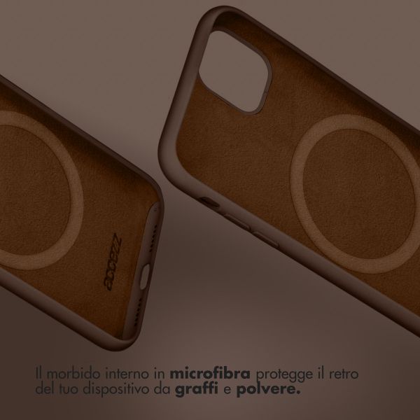 Accezz Cover in silicone liquido con MagSafe Apple iPhone 16 Plus - New Tea Brown