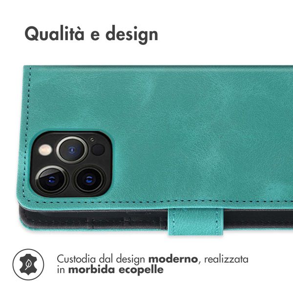 imoshion Cover a libro con Cordino Apple iPhone 12 (Pro) - Turchese