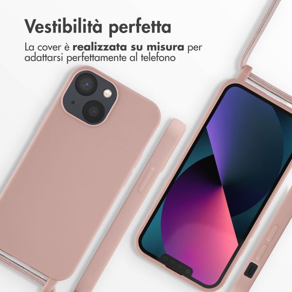 imoshion Cover in Silicone con Cordino Apple iPhone 13 Mini - Sand Pink