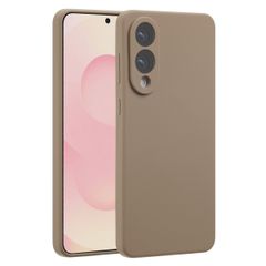 Accezz Cover in silicone liquido con MagSafe Samsung Galaxy S25 Edge - Marrone chiaro