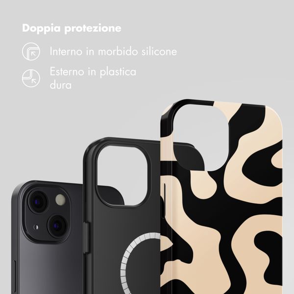 Selencia Cover posteriore Vivid con MagSafe Apple iPhone 13 - Art Wave Black