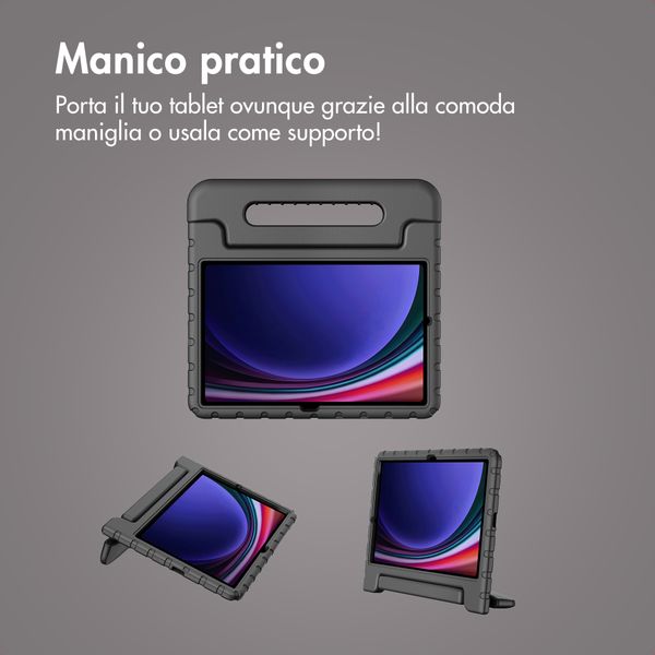 imoshion Cover Posteriore Kidsproof con Maniglia Samsung Galaxy Tab S11 / S9 11.0 pollici / S10 Lite / S10 FE / S9 FE 10.9 pollici - Nero