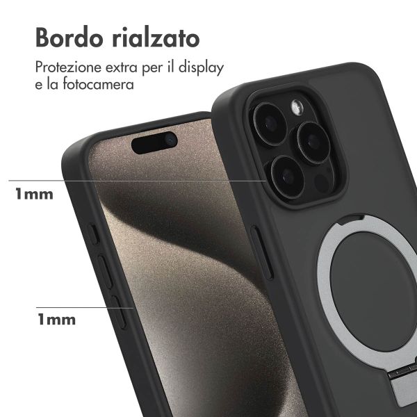 Accezz Cover con anello e supporto con MagSafe Apple iPhone 15 Pro Max - Nero