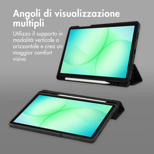 Accezz Cover a libro in silicone Smart Samsung Galaxy Tab A11 Plus / A9 Plus - Nero