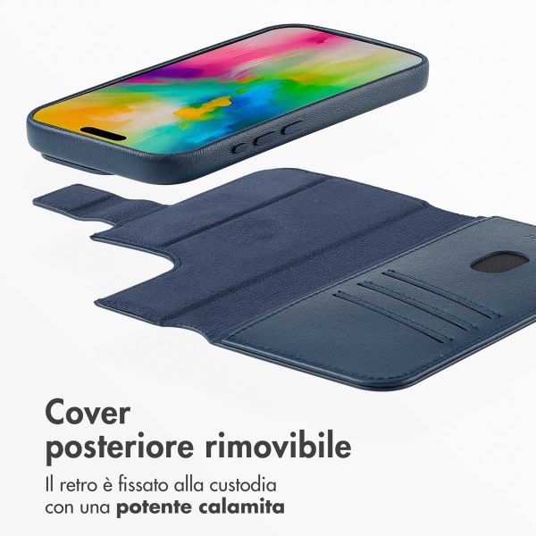 Accezz Cover in pelle 2 in 1 con MagSafe Apple iPhone 16 Pro Max - Nightfall Blue