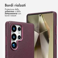 Accezz Cover in Pelle con MagSafe Samsung Galaxy S25 Ultra - Heath Purple