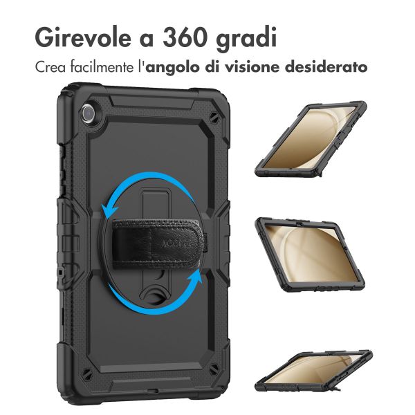 Accezz Cover Posteriore Resistente con tracolla Samsung Galaxy Tab A9 Plus - Nero