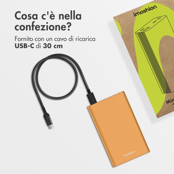 imoshion Powerbank in alluminio Ultra Series 20.000 mAh - Ricarica rapida fino a 33 watt - Oro