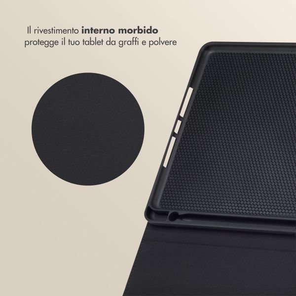 Selencia Libreria Sabi con stampa leopardata Apple iPad 9 (2021) 10.2 pollici / iPad 8 (2020) 10.2 pollici / iPad 7 (2019) 10.2 pollici - Midnight Black