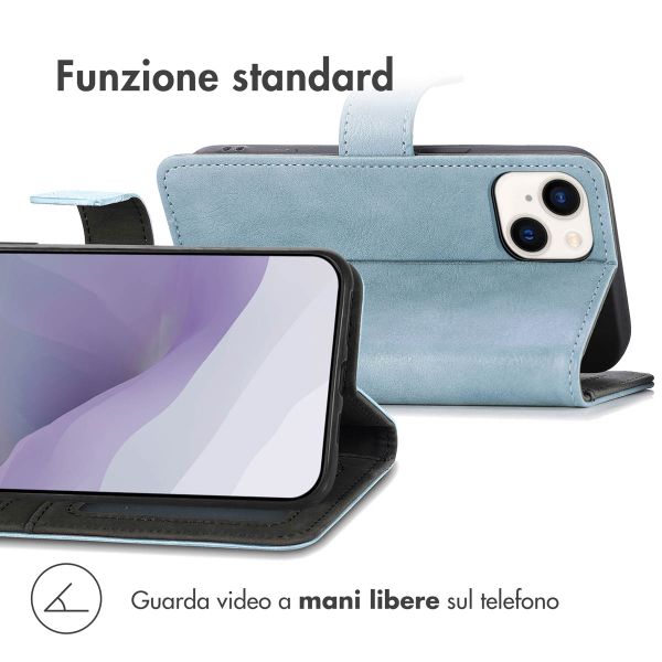 imoshion Cover a libro di Lusso Apple iPhone 14 / 13 - Azzurro