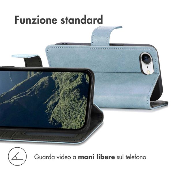 imoshion Cover a libro di Lusso Apple iPhone 17e / 16e - Azzurro