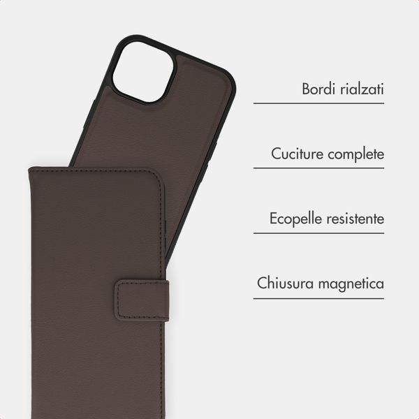 imoshion Cover a libro di lusso 2-in-1 rimovibile Apple iPhone 15 - Marrone