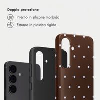 Selencia Cover Posteriore Vivid Samsung Galaxy S24 - Happy Dots Chocolate