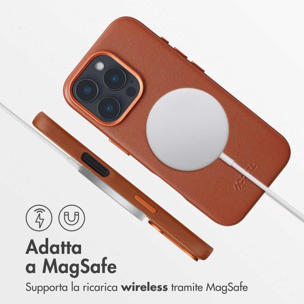 Accezz Cover in Pelle con MagSafe Apple iPhone 16 Pro - Sienna Brown